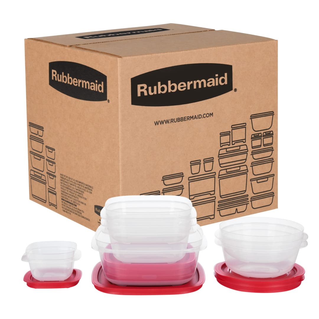 Rubbermaid EasyStore Square and Round Containers, 14-Piece Set, Food Storage Containers, Food Storage Containers with Lids