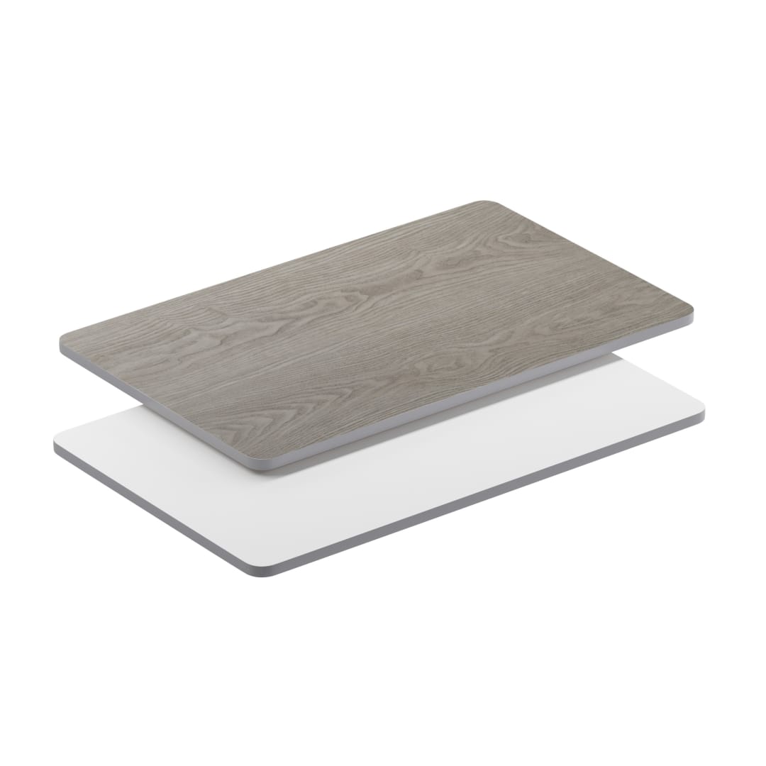 Glenbrook 30" x 48" Rectangular Table Top with White or Gray Reversible Laminate Top