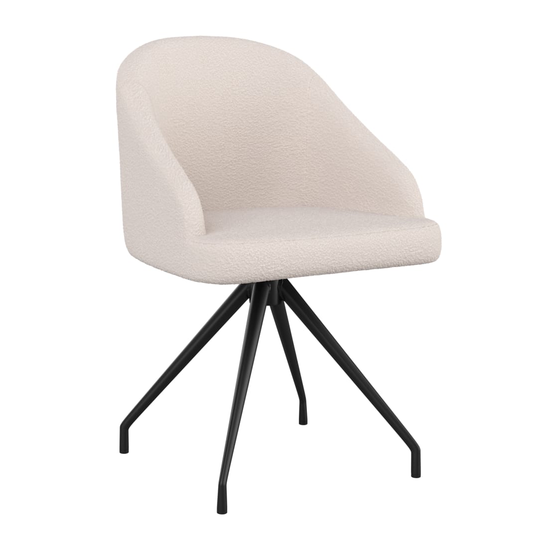 Sora Upholstered Stationary Office Chair in White/Oil Rubbed Bronze