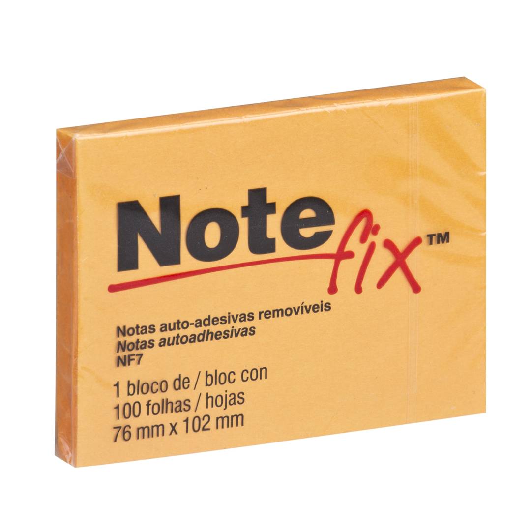 Bloco Adesivo Notefix™, Laranja, 76 mm x 102 mm, 1 Bloco/ 100 Folhas