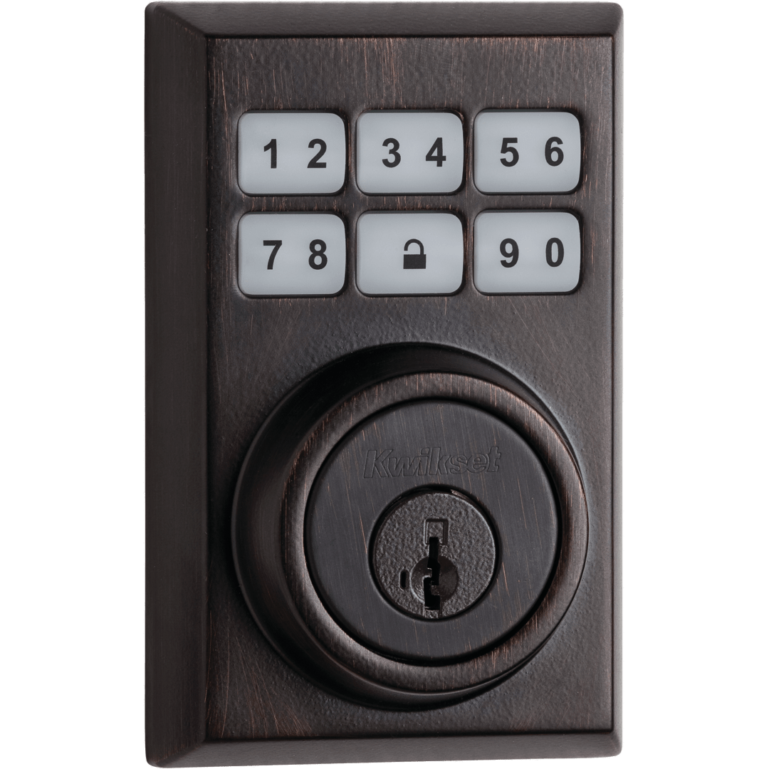 910 Contemporary SmartCode Electronic Deadbolt featuring SmartKey Security™ and Z-Wave in Venetian Bronze