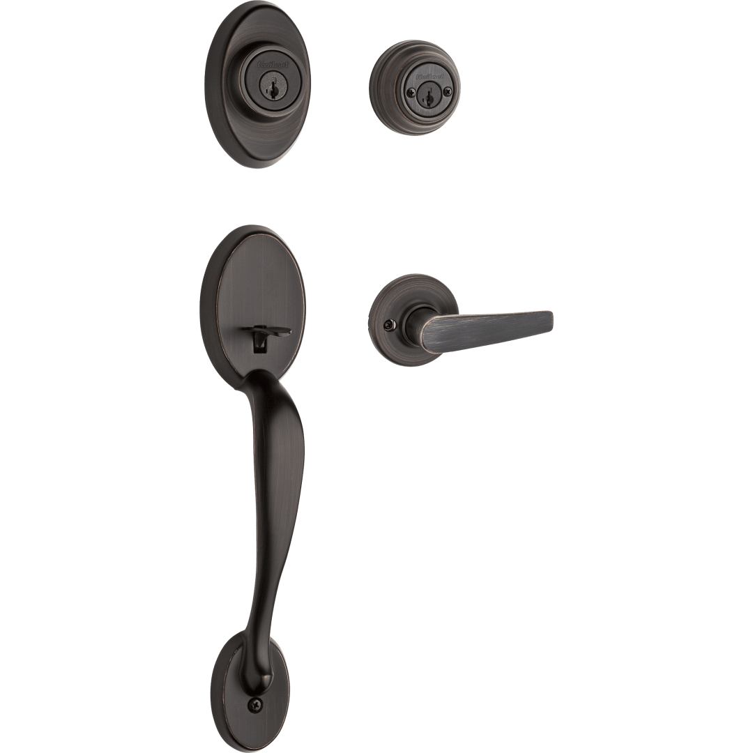 Chelsea Double Cylinder Handleset w/Delta Lever featuring SmartKey Security™ in Venetian Bronze
