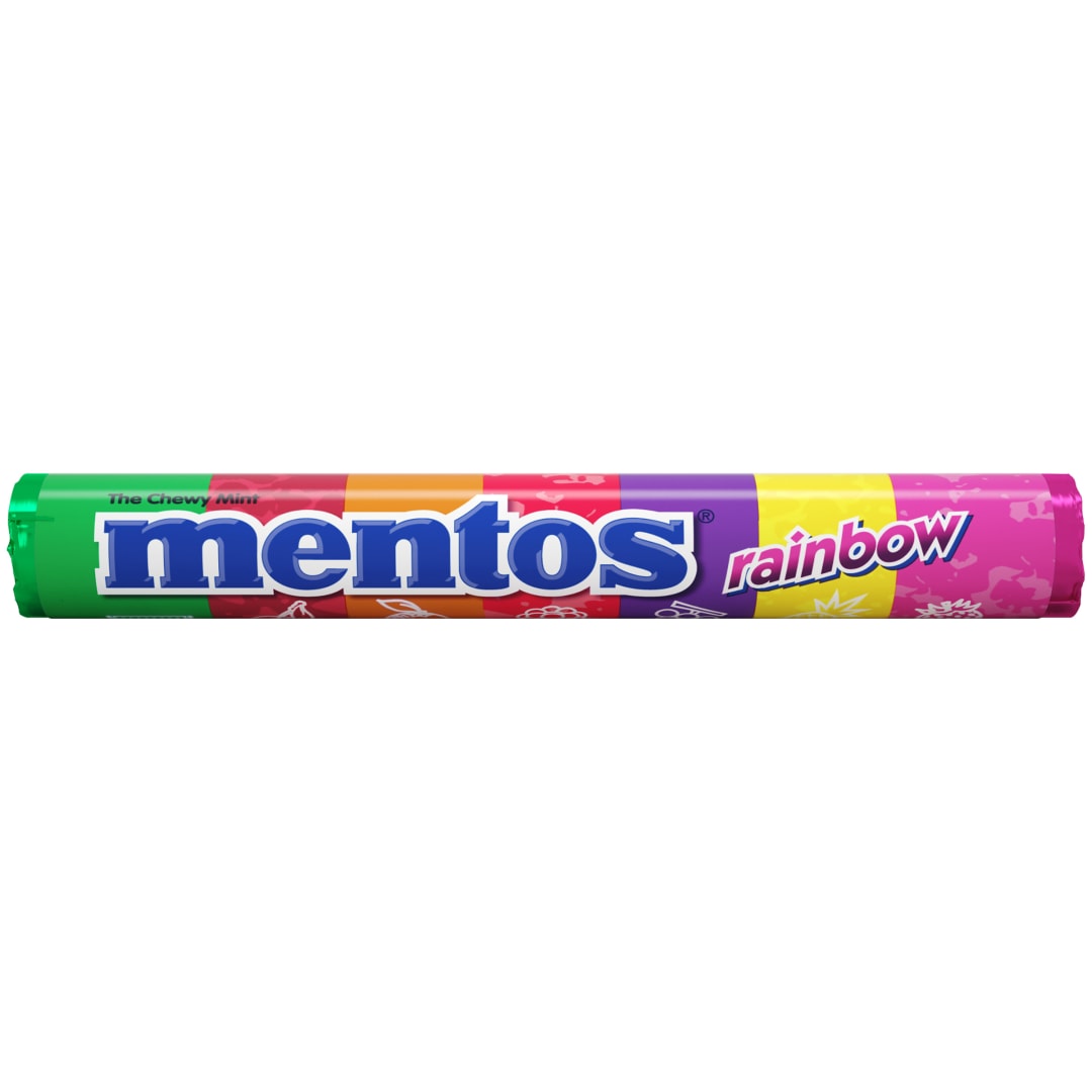 Mentos Chewy Mints Rainbow 14 pc Single Roll