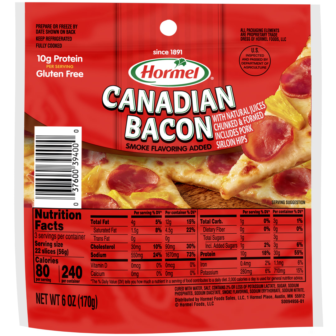 HORMEL Canadian Bacon with Natural Juices Case