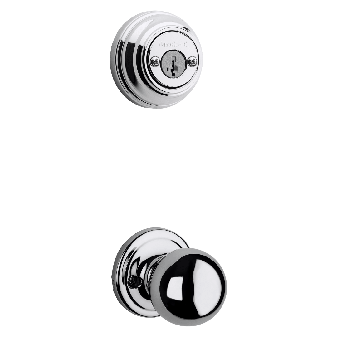 966 Double Cylinder Interior Pack w/Circa Knob featuring SmartKey Security™ for Signature Series Handlesets in Polished Chrome