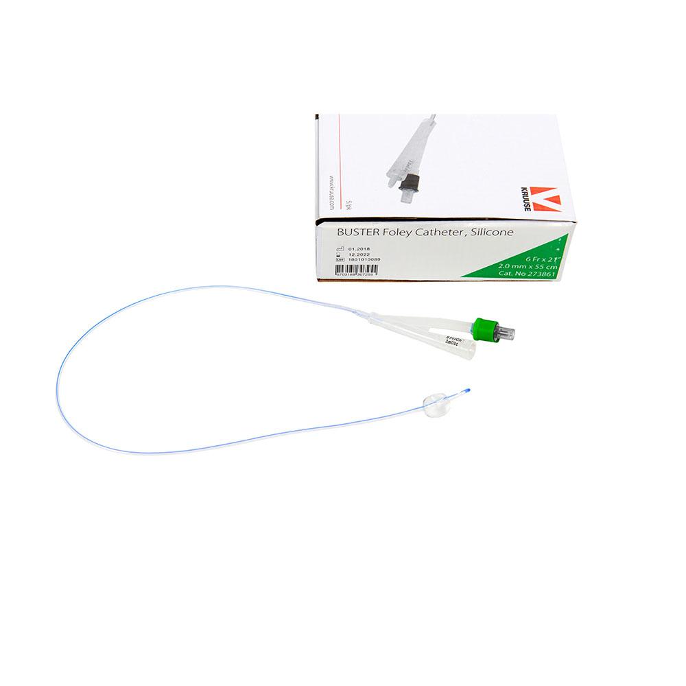 Foley Silicone Catheter, 2mm x 55cm, 6FG x 22"