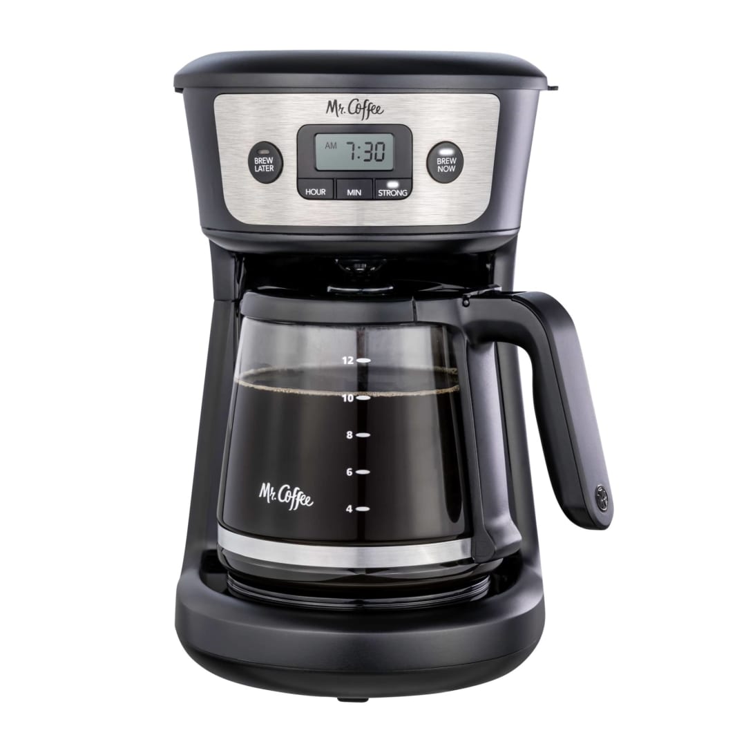 Mr. Coffee® 12 Cup Programmable Coffee Maker with Strong Brew Selector, Stainless Steel