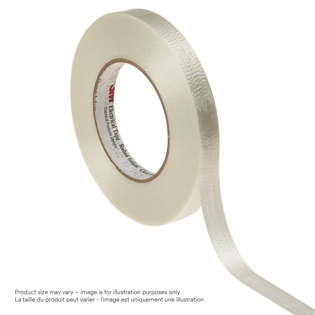 3M™ Filament Takviyeli Elektrik Bandı 1339, 584 mm x 55M (23 in x 60 yd), , 1 tarafı trimlenmiş kütük rulo
