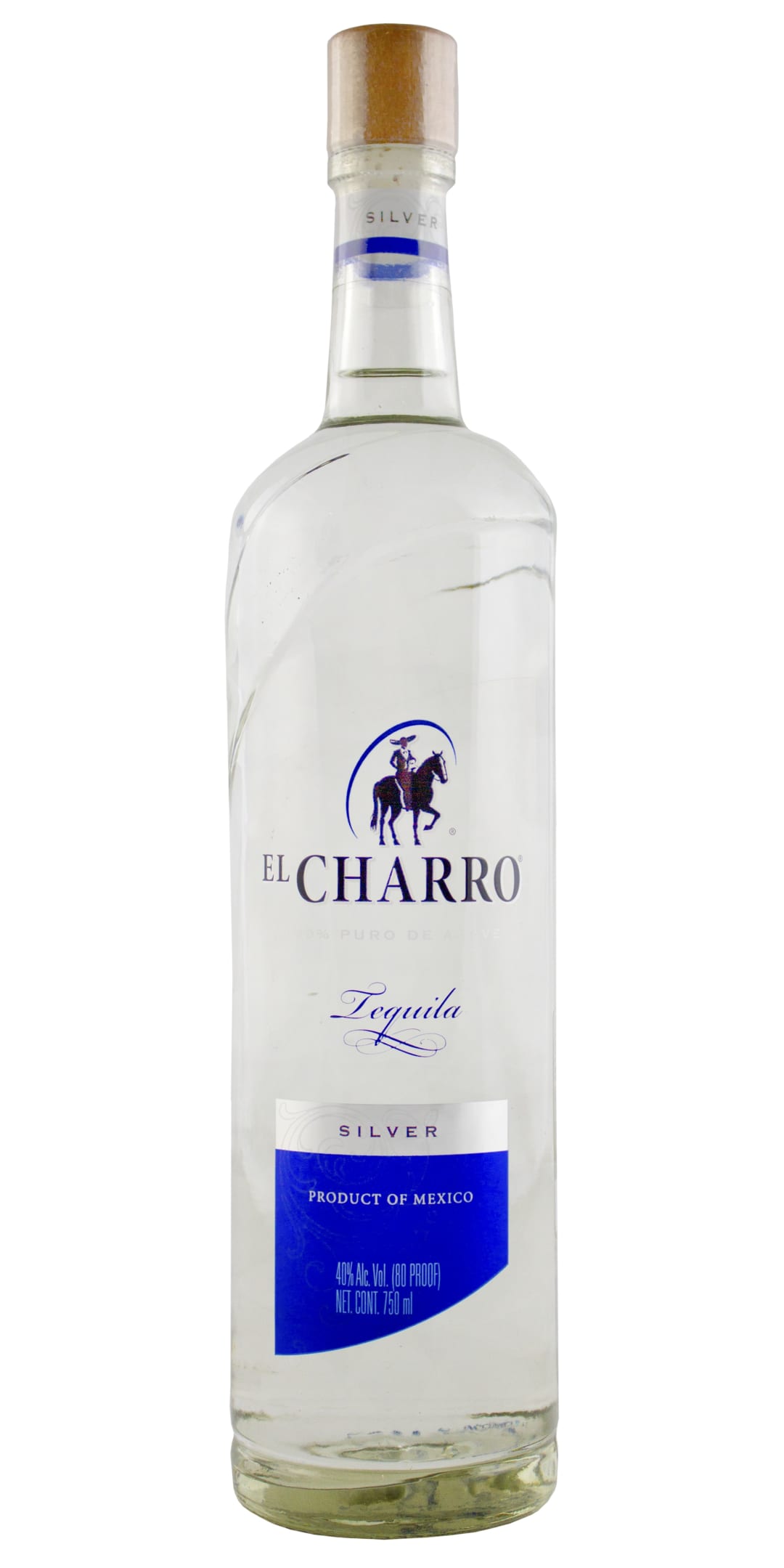 El Charro Silver Tequila 750ml 80 Proof