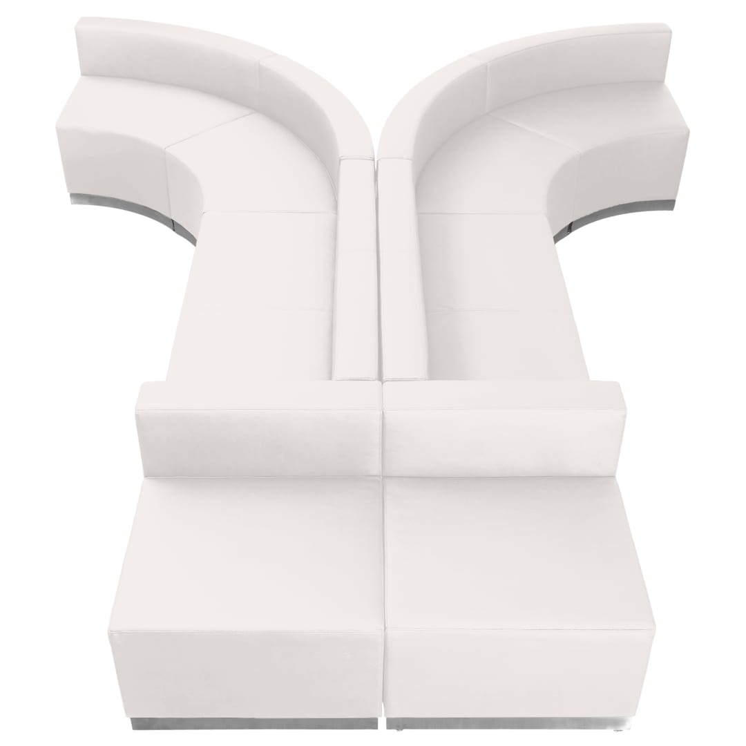 HERCULES Alon Series Melrose White LeatherSoft Reception Configuration, 8 Pieces