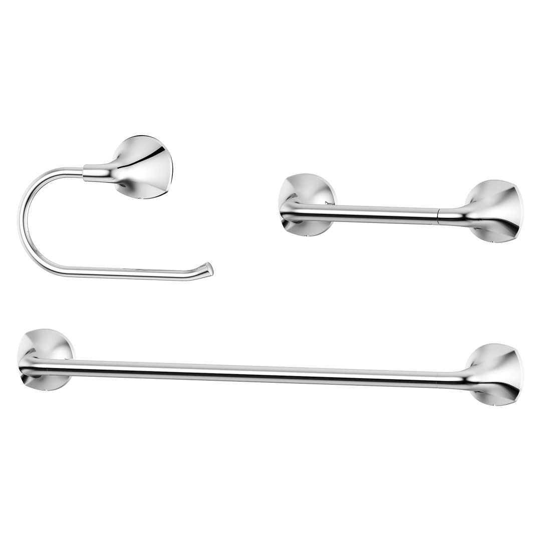 Rancho 3-Piece Bathroom Accessory Kit in Polished Chrome
