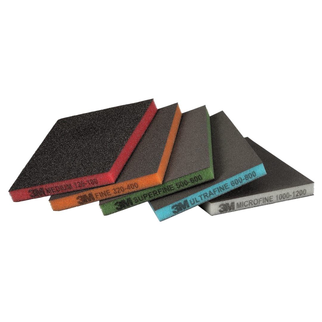 3M™ Doppelseitiger Schleifschwamm, 124 mm x 98 mm, Multi-Pack, Gemischt, 23813