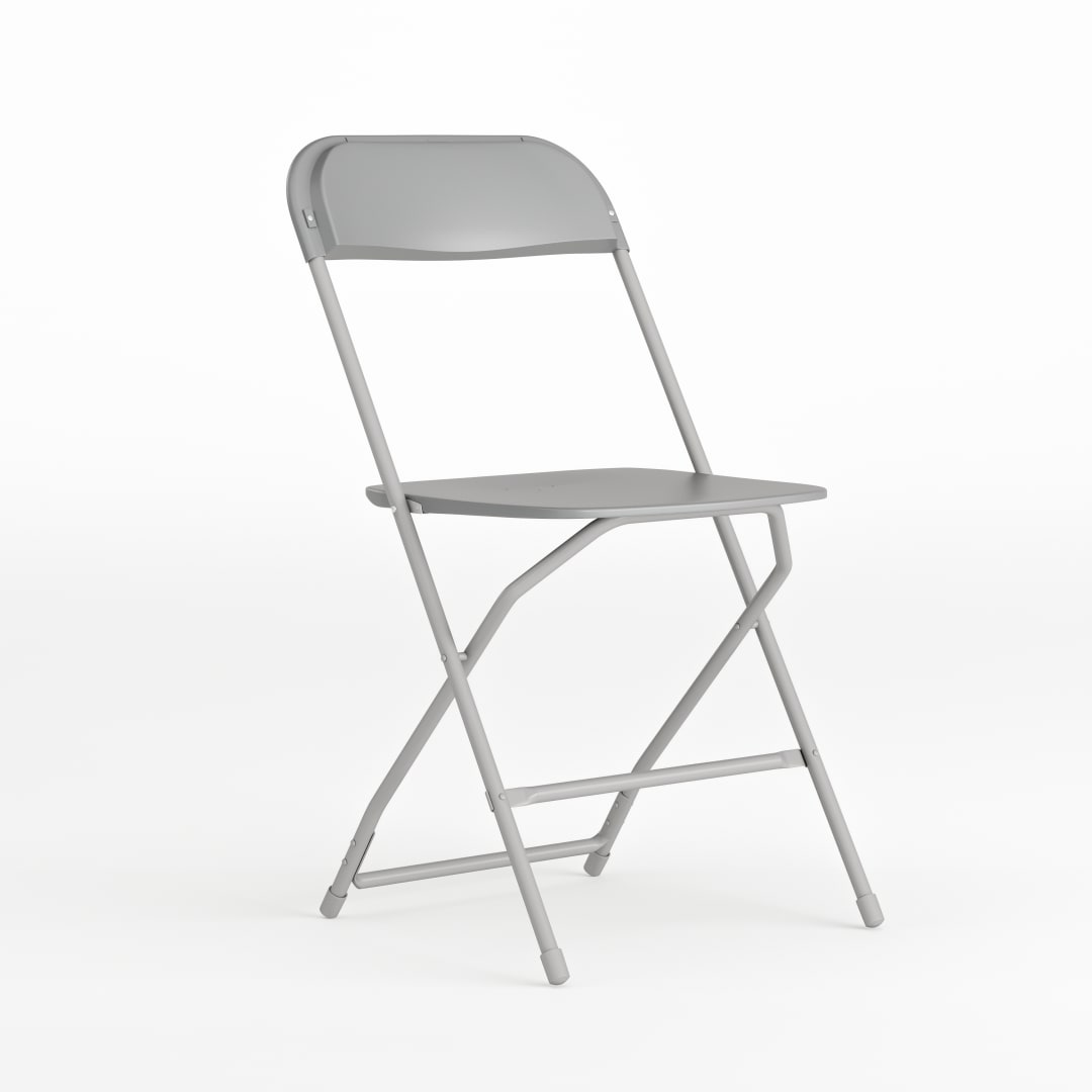 Hercules Series Plastic Folding Chair - Grey - 650LB Weight Capacity Comfortable Event Chair - Lightweight Folding Chair -