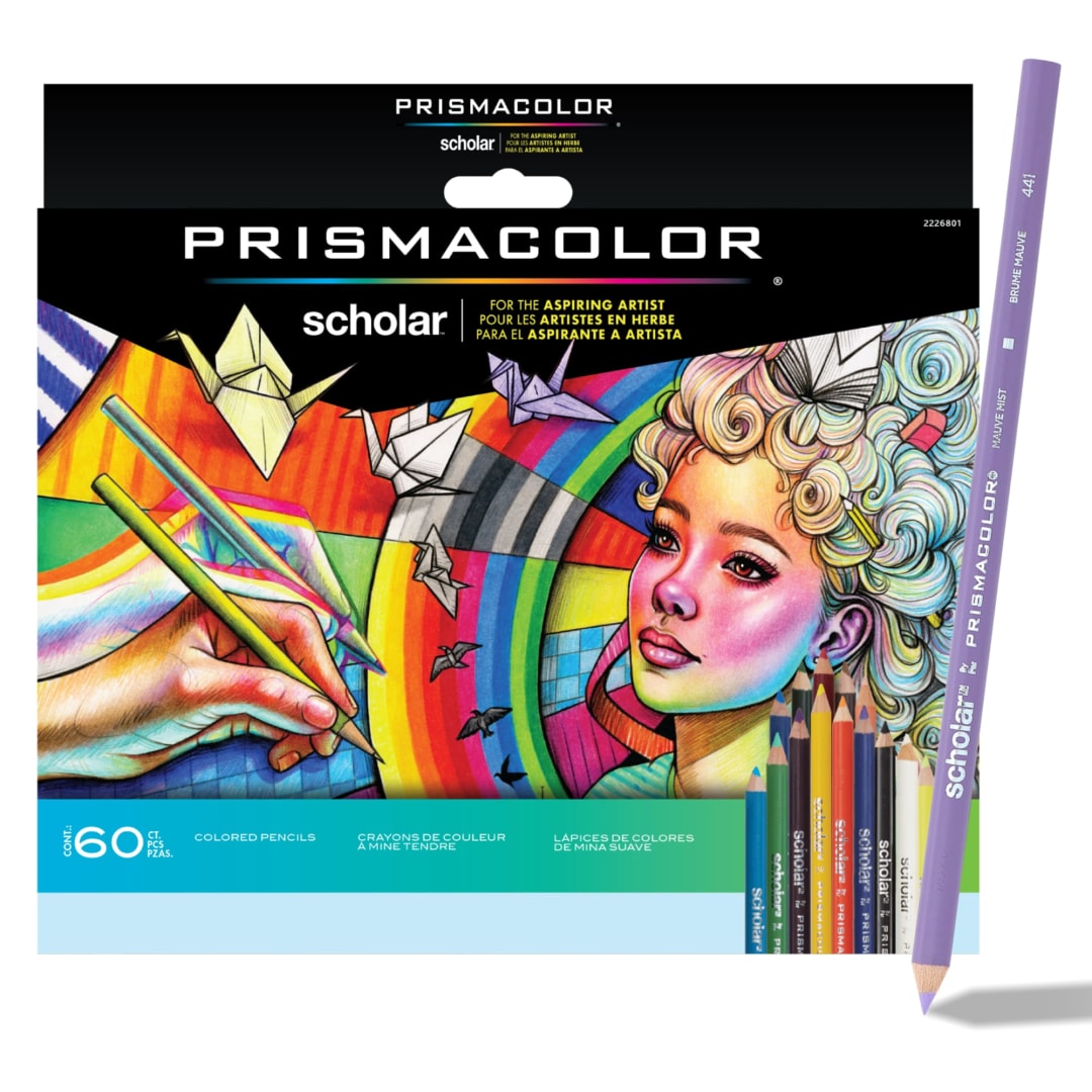 Prismacolor Scholar Colored Pencils, Art Supplies Perfect for Sketching, Drawing, Coloring, Assorted, 60 Count