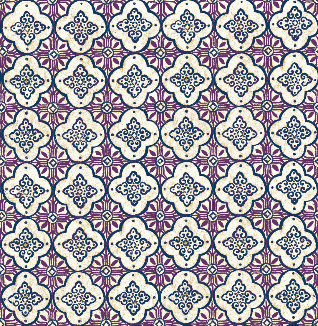 Geo Violet Quatrefoil Wallpaper