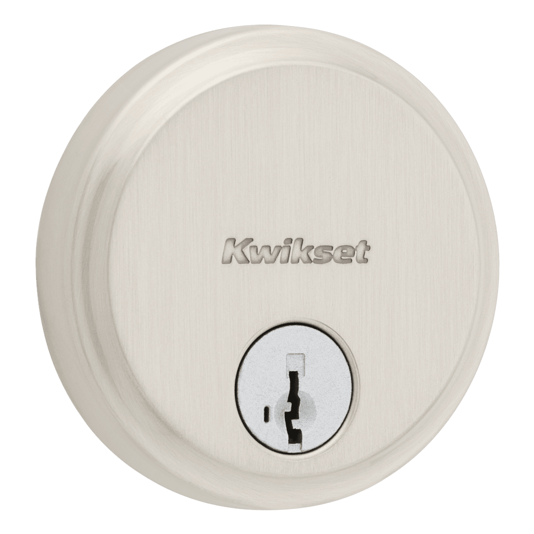 258 Hometown Round Keyed One Side Low Profile Deadbolt featuring SmartKey Security™ in Satin Nickel