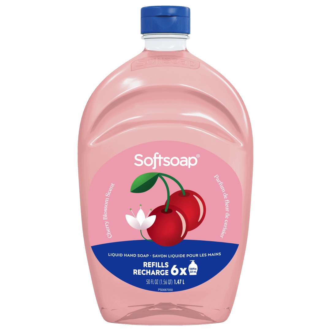 Softsoap Limited Edition Liquid Hand Soap, Seasonal Hand Soap, Paraben Free, pH Balanced, Cherry Blossom Scent, 50 fl oz Refill Bottle
