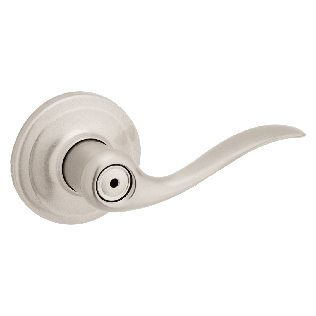 Tustin Round Bed/Bath Lever in Satin Nickel with Microban Protection