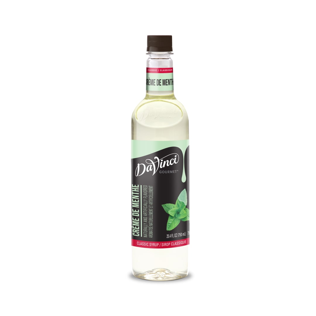 DaVinci Gourmet Crème de Menthe Syrup, Plastic Bottle, 4 x 750 mL