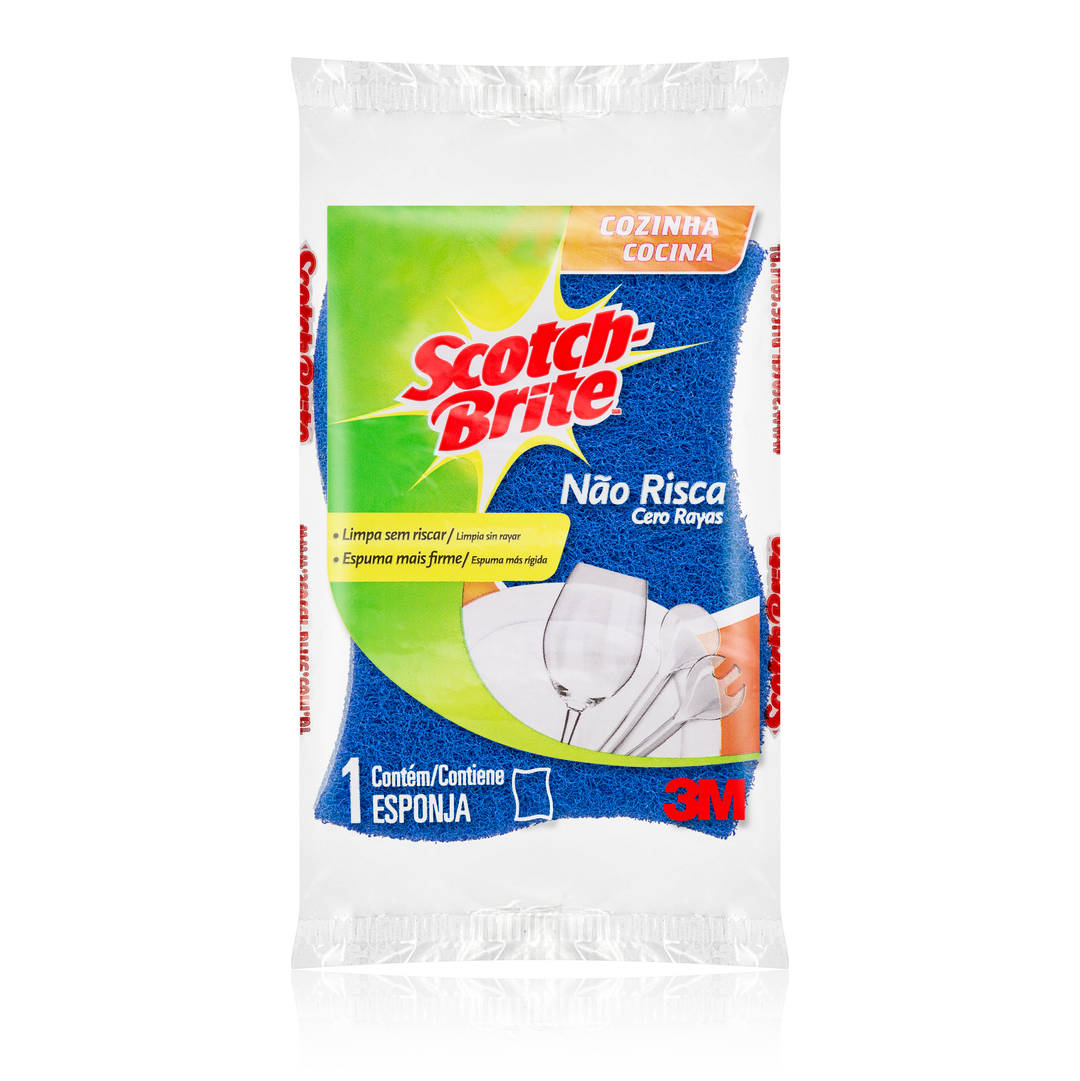 Esponja Não Risca Scotch-Brite®, Azul, Leve 3 Pague 2, 60 Conjuntos