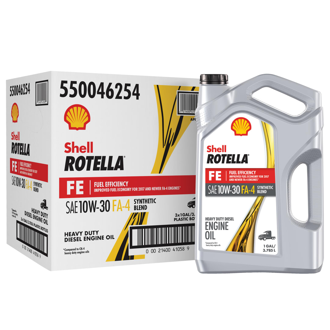 Shell Rotella T5 FE 10W-30 Synthetic Blend Diesel Engine Oil, 1 Gallon (3 Pack)