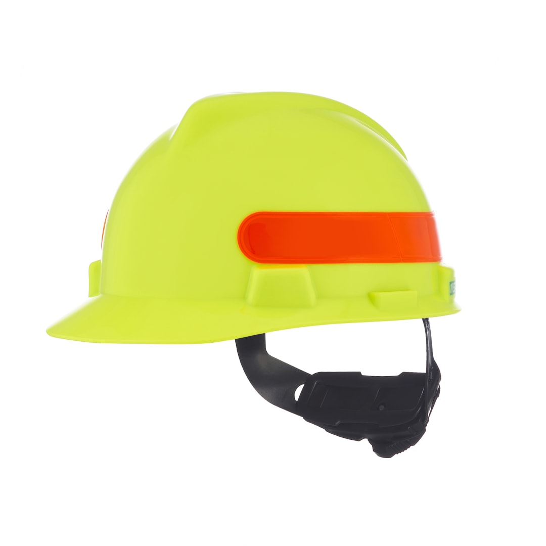 CAP,V-GD,RATCHET,HI-VIZ YEL/GRN,STRIPE