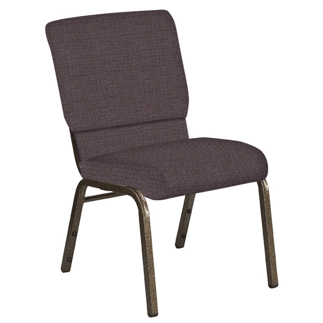 Embroidered 18.5''W Church Chair in Interweave Cadet Fabric - Gold Vein Frame