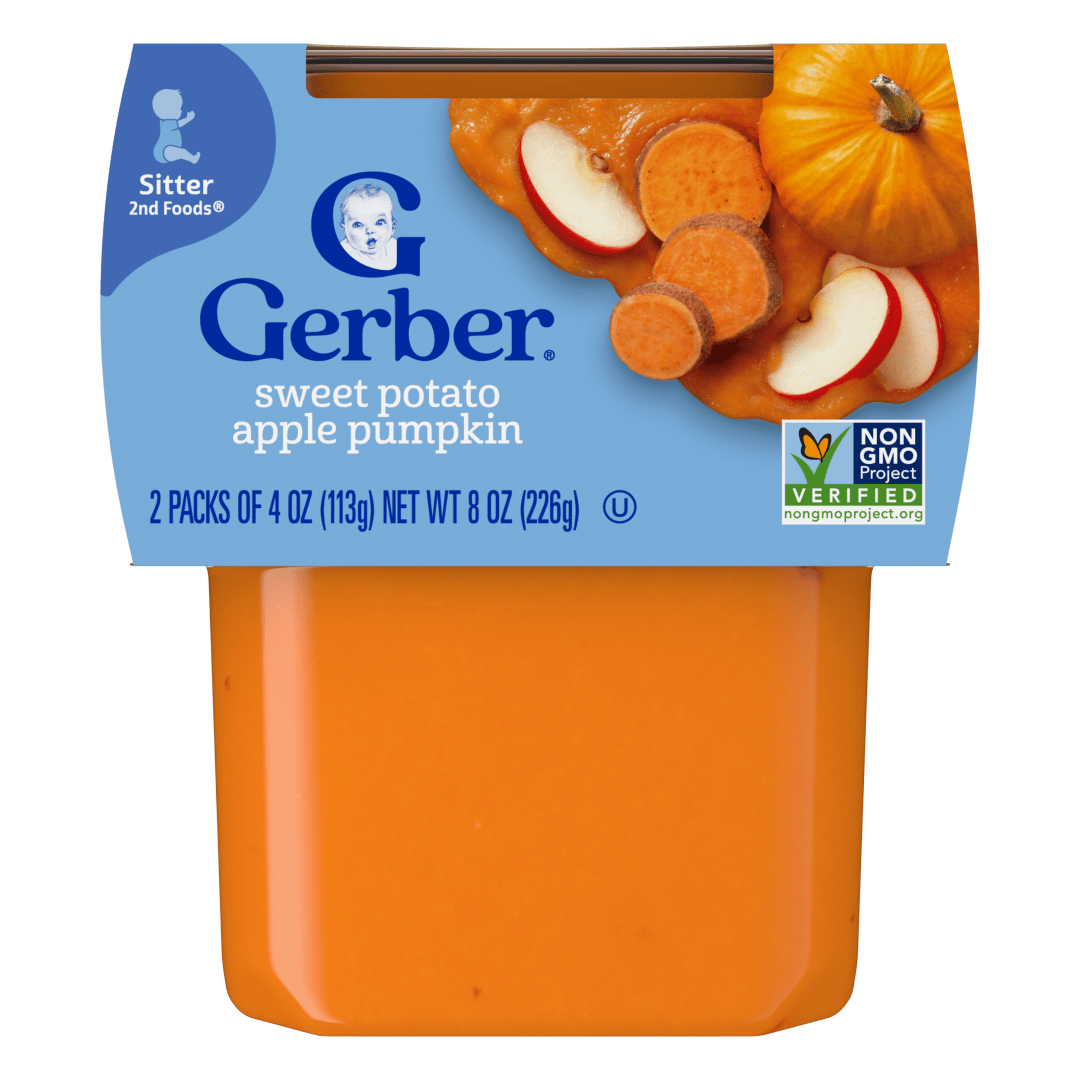 Gerber Stage 2 Baby Food, Sweet Potato Apple Pumpkin Puree Tubs, Baby Food Puree