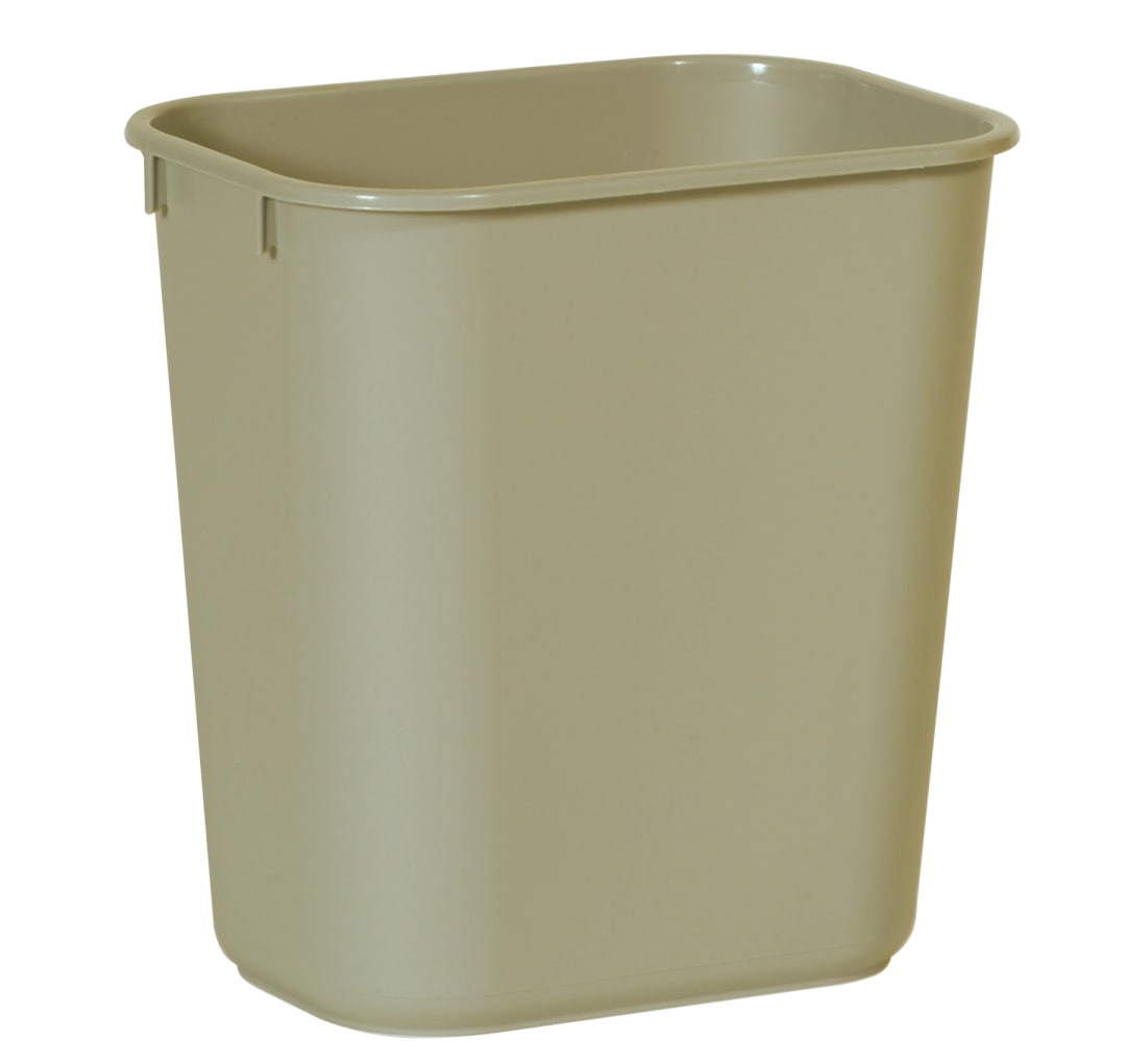 WASTEBASKET SMALL RECT 14QT/13L BEIG