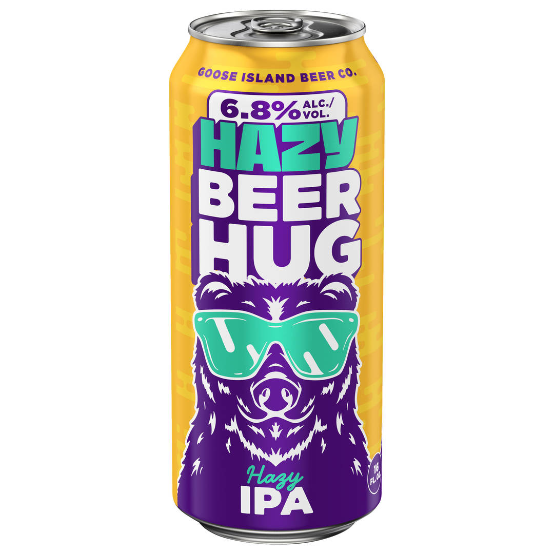 Goose Island Hazy Beer Hug Hazy IPA 16 oz Single CAN 6_8ABV - Plain Aluminum - Standard Gloss - Craft Direct