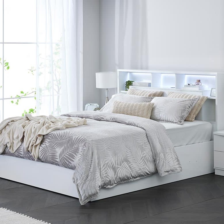 Argo Bed Frame Gas Lift Gloss White Queen