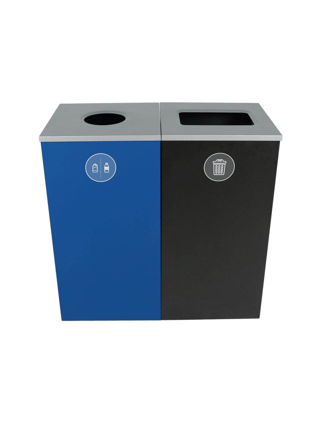 SPECTRUM - Double - Kit - Cans & Bottles-Waste - Circle-Full - Blue-Black