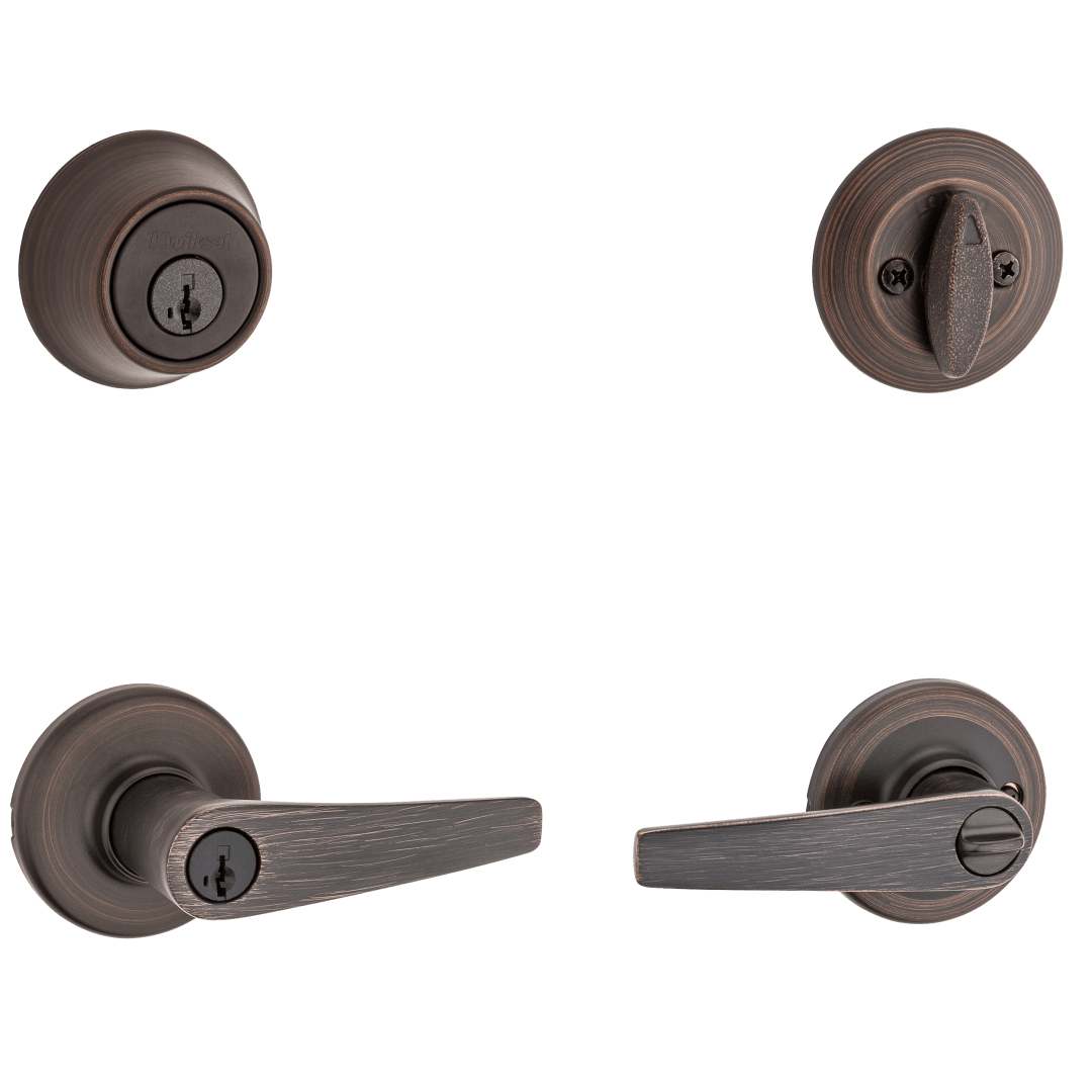 690 Delta Keyed Entry Knob and Single Cylinder Deadbolt Combo Pack featuring SmartKey Security™ in Venetian Bronze