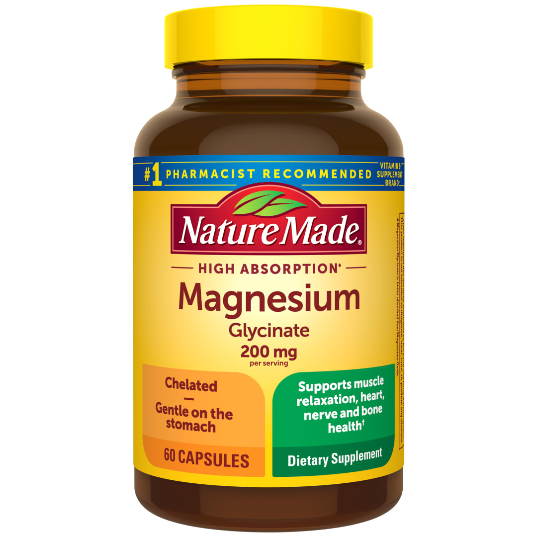 Nature Made Magnesium Glycinate 200 mg per Serving Capsules - 60ct