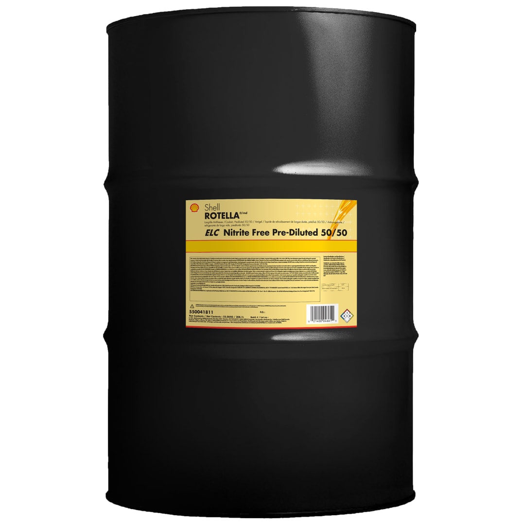 Shell Rotella Nitrite-Free Extended Life ELC Anti-Freeze + Coolant, Pre-Diluted 50/50, 55 Gallon Drum