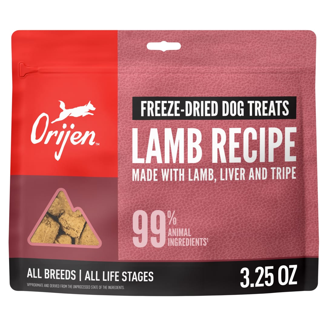ORIJEN Grain Free High Protein Freeze Dried Dog Treats Grass Fed Lamb Recipe
