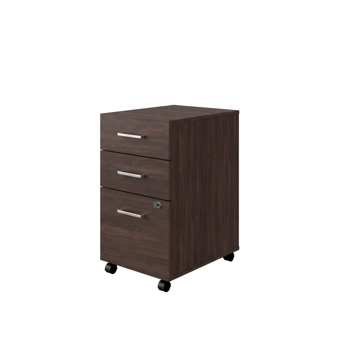 Cornerstone Pre-Assembled 3-Drawer Mobile Pedestal, Espresso