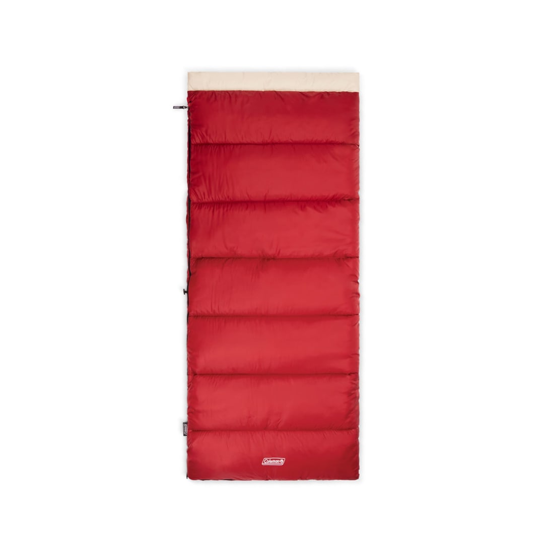 Coleman Flatlands 30/40/50F Sleeping Bag, Made from 100% Recycled Material, Big & Tall Options, Cool-Weather Sleeping Bag for Camping, Sleepovers, Guests & More