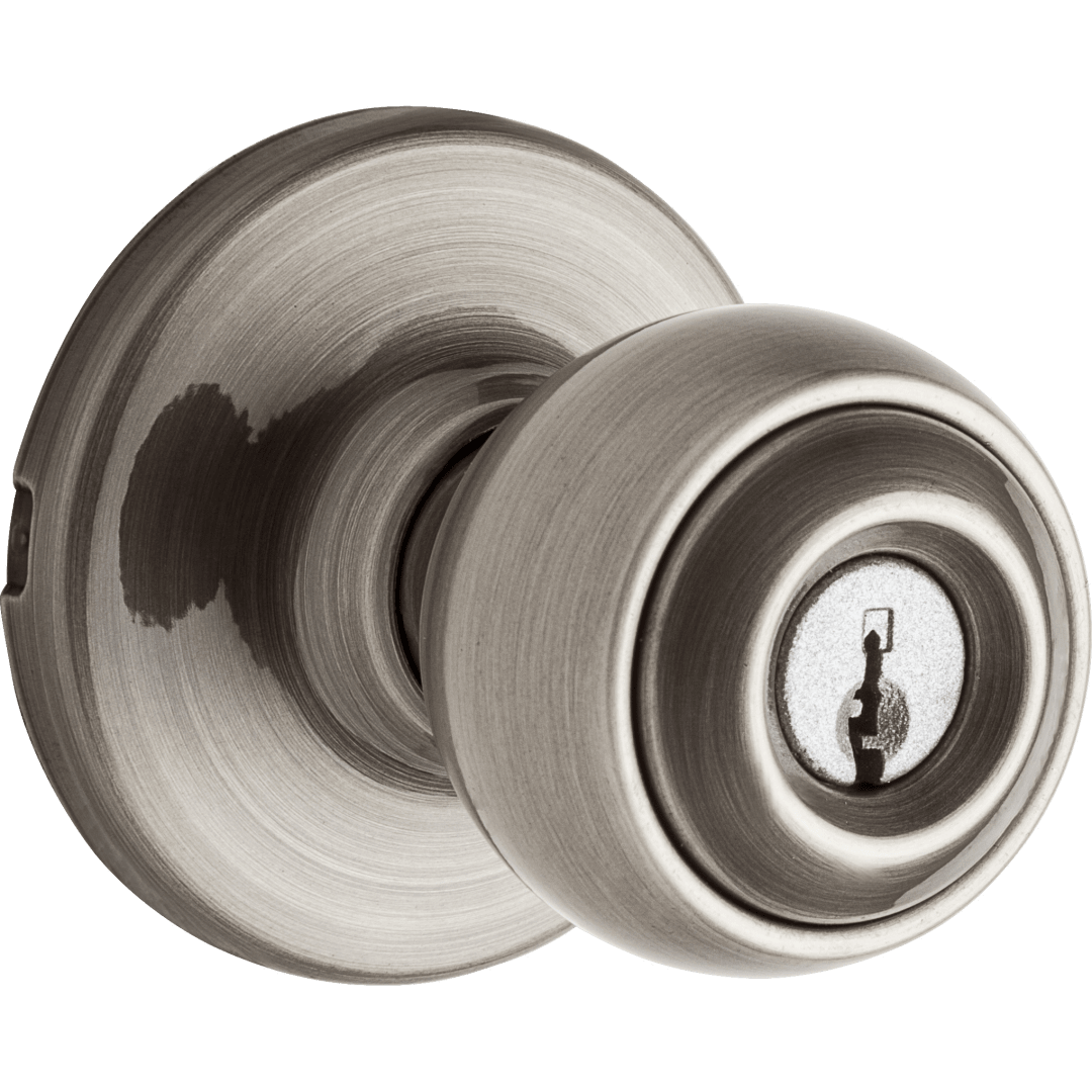 Polo Keyed Entry Knob in Antique Nickel