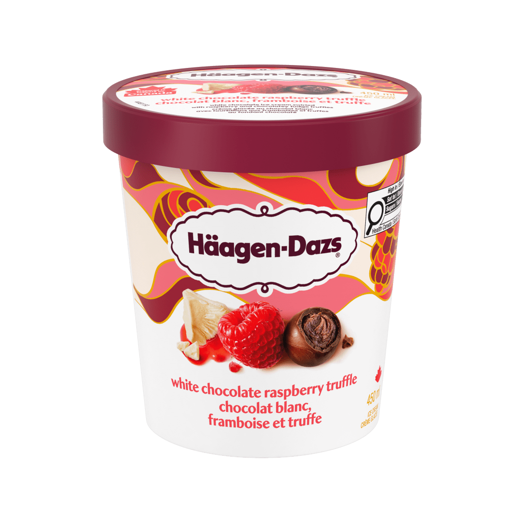 HAAGEN-DAZS Wht Choc Rasp Trf 8x450mlCA