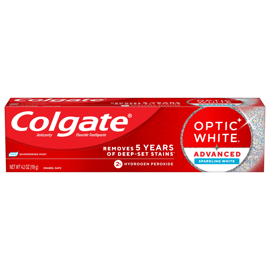 Colgate Optic White Advanced Sparkling White Toothpaste with 2% Hydrogen Peroxide, Mint, 4.2 OZ