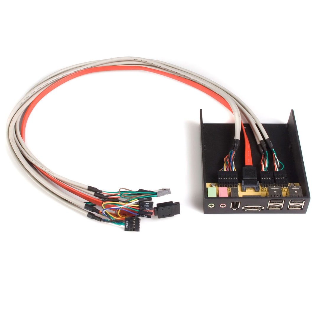 Black 3.5" Drive Bay Multi-Port Panel