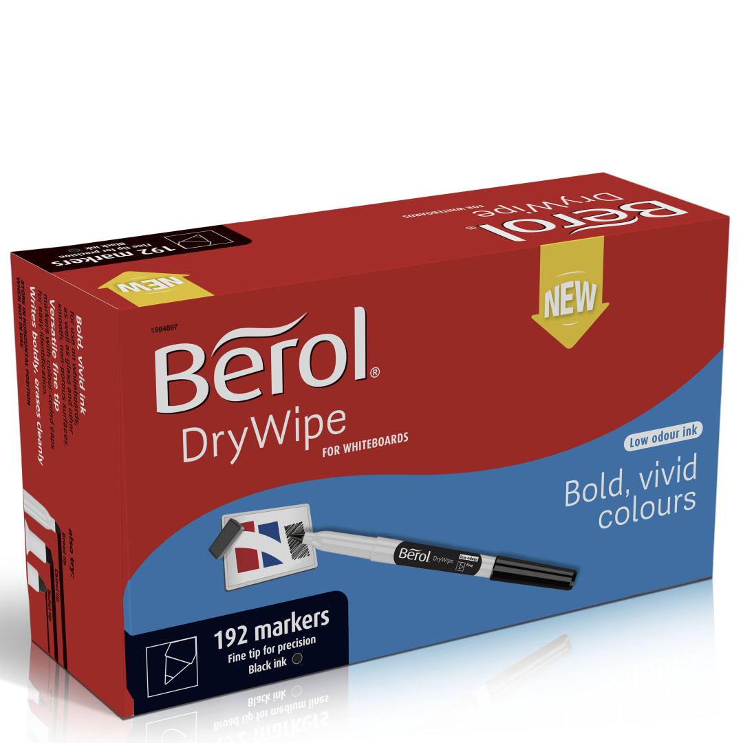 BEROL DRYWIPE PEN FINE BLK CLSPK192