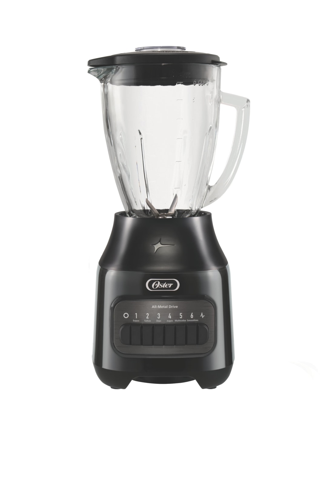 Oster® Licuadora, de 6 Velocidades más Pulso, Vaso de Vidrio Boroclass®, 1.5 L, 800 W, Negra, BLSTPEG-BPB