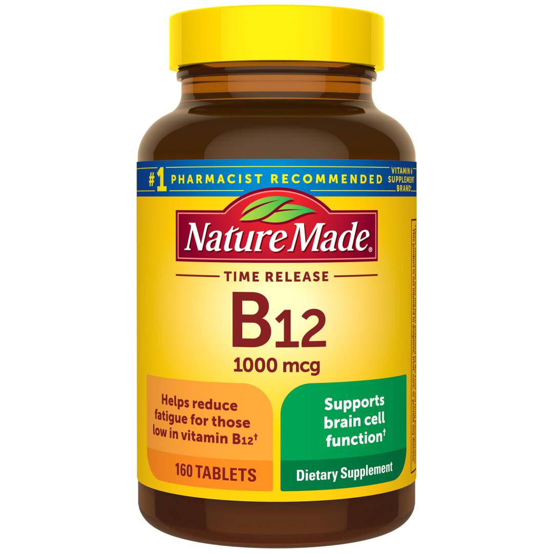 Nature Made Vitamin B12 1000 mcg, Dietary Supplement For Energy Metabolism Support, 160 Time Release Tablets, 160 Day Supply