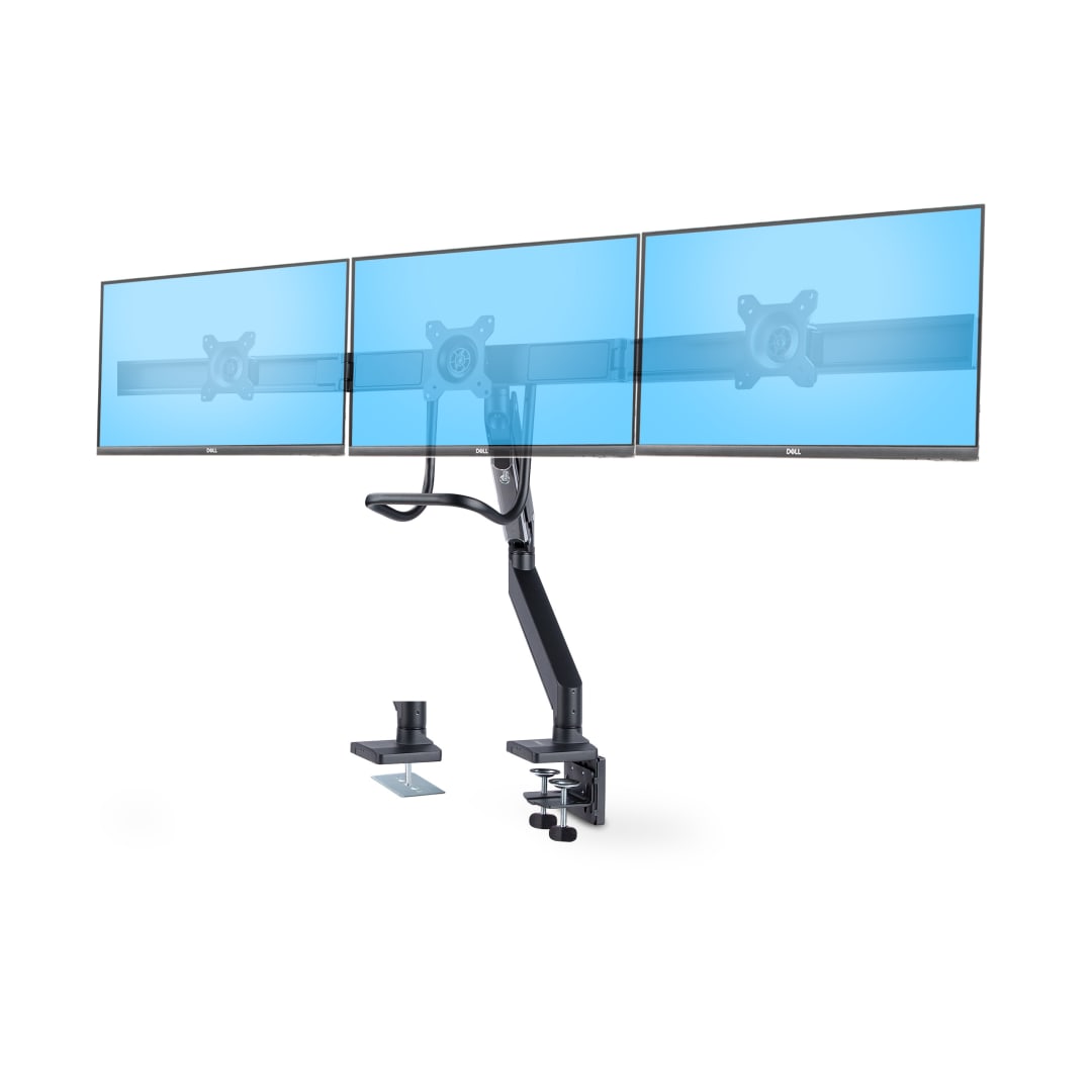 Triple Monitor Desk Mount - Crossbar Design