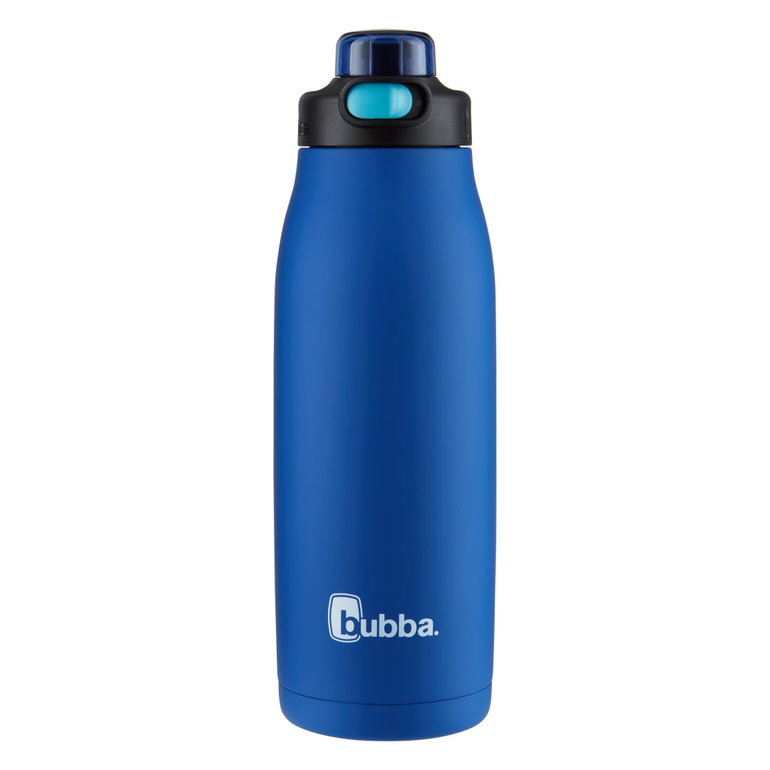 bubba® Radiant Stainless Steel Water Bottle with Push-Button Chug Lid 32oz., Cobalt Rubberized