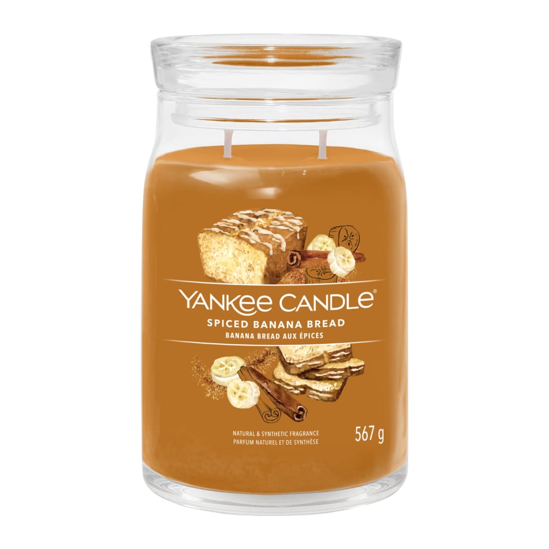 Yankee Candle® Signature Scented Candle | Spiced Banana Bread Large Jar Candle with Double Wicks | Soy Wax Blend
