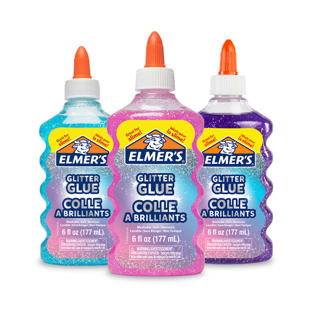 Elmer's Liquid Glitter Glue Assorted 6oz. I Blue, Pink, Purple