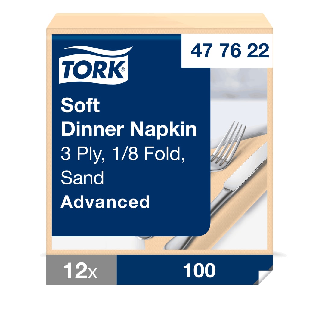Tork Soft Sand Dinner Napkin 1/8 Folded